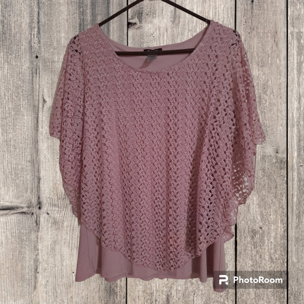 Onyx womans top tank top under lace poncho overlay